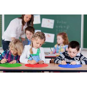 SylkyClover Dry Erase Circles for Classroom Tables 8-Pack (11 inches) - Dry Erase Dots for Classroom Tables, Dry Erase Decal Wall, Dry Erase Stickers for Tables, Dry Erase Spots for Tables, Removable