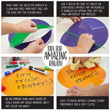 SylkyClover Dry Erase Circles for Classroom Tables 8-Pack (11 inches) - Dry Erase Dots for Classroom Tables, Dry Erase Decal Wall, Dry Erase Stickers for Tables, Dry Erase Spots for Tables, Removable