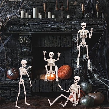 5pcs Halloween Skeletons - Posable Decoration Set