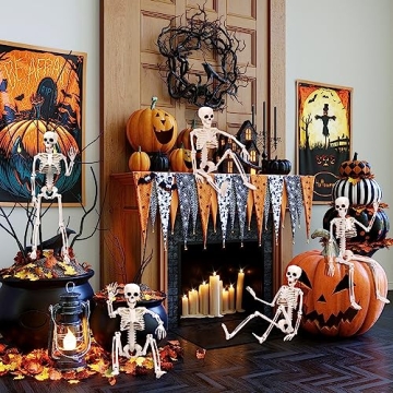 5pcs Halloween Skeletons - Posable Decoration Set