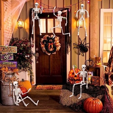 5pcs Halloween Skeletons - Posable Decoration Set