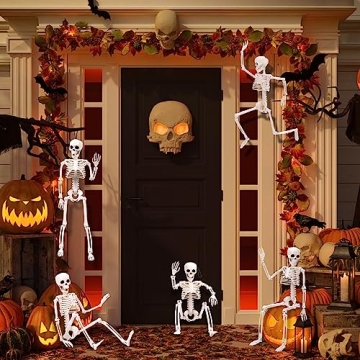 5pcs Halloween Skeletons - Posable Decoration Set