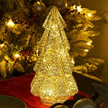 Lamris Tabletop Christmas Tree Timer Lighted 12 Inches Silver Mercury Glass Xmas Trees Decorations T...