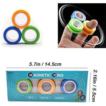 Sensory Fidget Toys Set 7 Pack. Stress Relief Relieve Anxiety Tools Bundle Figette Toys with Fidget Pad, Cube with Infinity, Magnetic Ring, Fidget Box Bulk Figit, Game for Kids Adults Kill Time