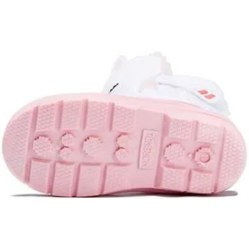 MORENDL Toddler Girls Snow Boots Insulated Waterproof Omni-Heat Winter Boots with Cute Unicorn Print White Pink 5 US Toddler