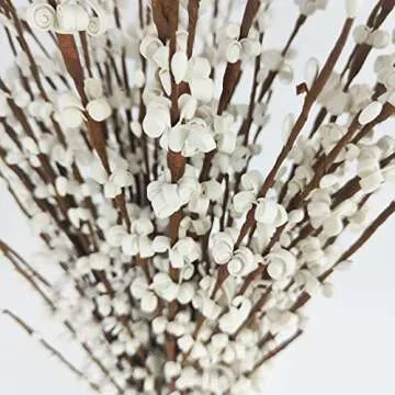 NOLAST 10 Pieces 29.5" Long of Artificial Flowers Faux Jasmine Fake Flower Pussy Willow Branches Stems for Vase Wedding Home Office Party Hotel Restaurant Decoration (White)