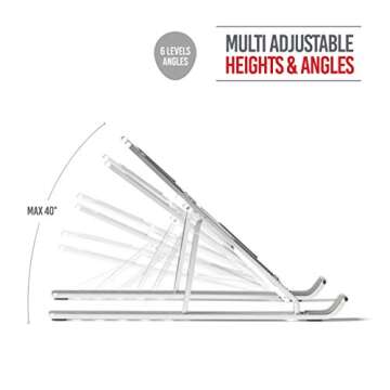 LIFELONG X-tend Adjustable Laptop Stand, Ergonomic, Portable, Compatible with Laptops and Tablets, 11"Wide, 11"Long, 7.5"High