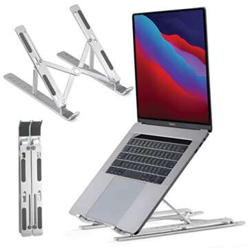 LIFELONG X-tend Adjustable Laptop Stand, Ergonomic, Portable, Compatible with Laptops and Tablets, 11"Wide, 11"Long, 7.5"High
