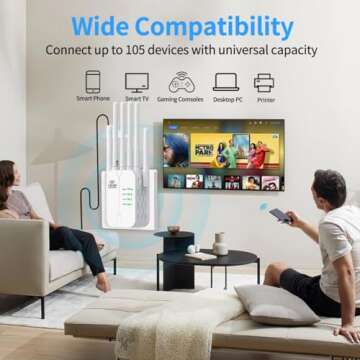 2025 New WiFi Extender Signal Booster,WiFi Extender,WiFi Repeater with Ethernet Port, 6 Antennas 360...
