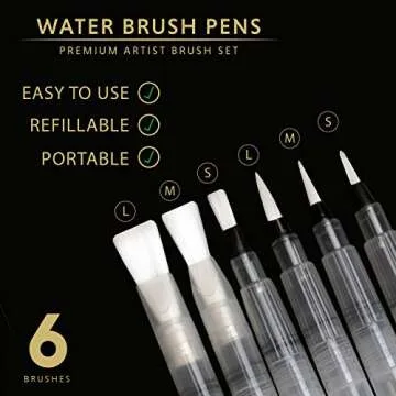 DOODLE HOG Watercolor Paint Set For Artists On-The-Go. Value Bundle Includes 36 Half Pans of Vibrant Water Color Palettes & 6 Refillable Water Brush Pen.