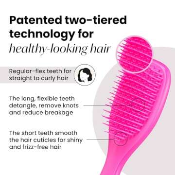 Tangle Teezer Ultimate Detangler Hairbrush, Eliminates Knots & Reduces Breakage, Mini Hair Brush for...