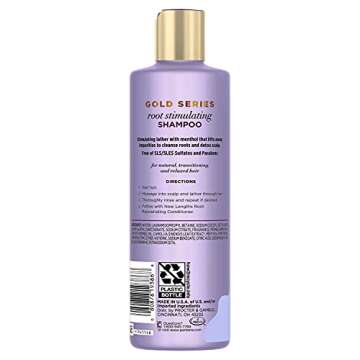 Pantene Gold Series New Lengths Root Stimulating Shampoo with Apricot Oil & Green Tea, for Natural, ...