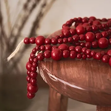 Farmhouse Beads 7ft Garland for Rustic Holiday Decor