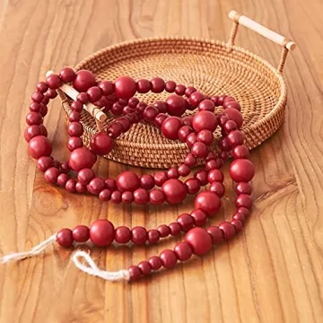 Farmhouse Beads 7ft Garland for Rustic Holiday Decor