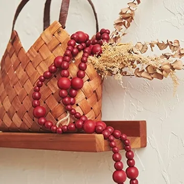 Farmhouse Beads 7ft Garland for Rustic Holiday Decor