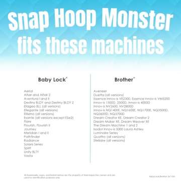 Snap Hoop Monster for Baby Lock/Brother (5" x 7") Magnetic Embroidery Hoop for Machine Embroidery