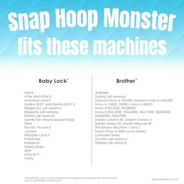 Snap Hoop Monster for Baby Lock/Brother (5" x 7") Magnetic Embroidery Hoop for Machine Embroidery