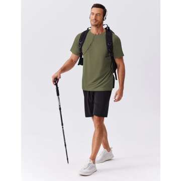 PINSPARK 5 Pack Men's Dry Fit T-Shirts Moisture Wicking Athletic Shirts for Men Gym Tshirt Mens Undershirts Crewneck Tees