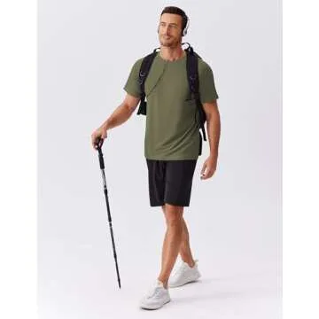 PINSPARK 5 Pack Men's Dry Fit T-Shirts Moisture Wicking Athletic Shirts for Men Gym Tshirt Mens Undershirts Crewneck Tees