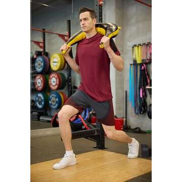 PINSPARK 5 Pack Men's Dry Fit T-Shirts Moisture Wicking Athletic Shirts for Men Gym Tshirt Mens Undershirts Crewneck Tees