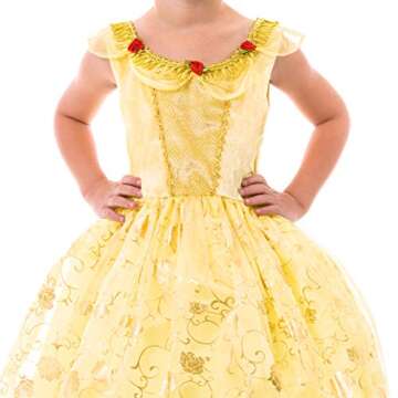 Little Adventures Yellow Beauty Princess Dress Up Costume (Medium Age 3-5) - Machine Washable Child Pretend Play and Party Dress with No Glitter