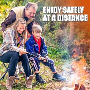 Briout Extendable Stainless Steel Roasting Sticks - Smores Sticks for Fire Pit Long 32 Inch, Smore Skewers Hot Dog Fork Campfire Accessories, Camping Essentials for S'mores - 10 Pack