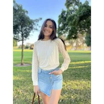 Elegant HOTOUCH Long Sleeve Lace Top for Stylish Women