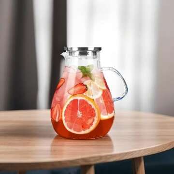 1 Gallon Glass Pitcher with Lid for All Occasions