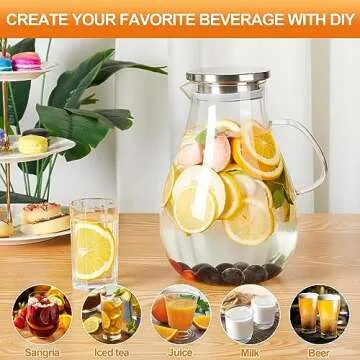 1 Gallon Glass Pitcher with Lid for All Occasions