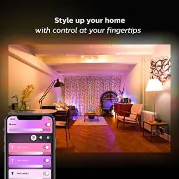 PHILIPS Hue A19 LED Smart Bulb Starter Kit, 4 A19 Bulbs, 1 Hue Hub