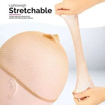 FANDAMEI 4PCS Light Brown Mesh Wig Cap - Perfect Fit
