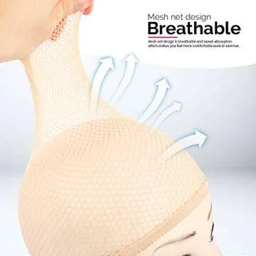 FANDAMEI 4PCS Light Brown Mesh Wig Cap - Perfect Fit