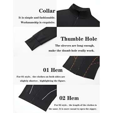 SEDOCU Women Full Zip Slim Fit Workout Jacket - Black