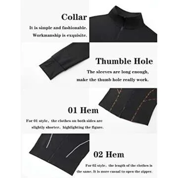 SEDOCU Women Full Zip Slim Fit Workout Jacket - Black