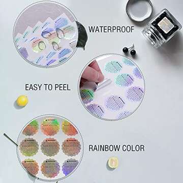 Holographic Candle Warning Labels 1.5inch,1008pcs Candle Stickers Jar Container Wax Melt Safety Labels for Soy Wax Candle Making Wax Melt Molds