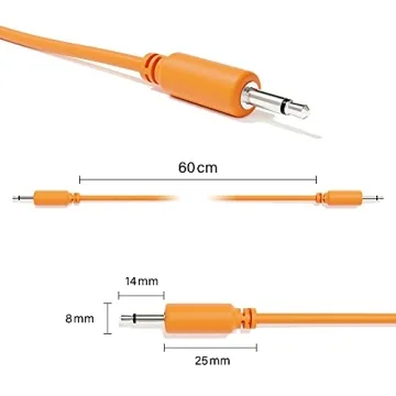 ExcelValley 5-Pack - Mono Modular Patch Cables - TS 3.5mm 1/8" Eurorack Synthesizer [Orange | 15 cm ...