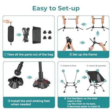 ATEPA Lightweight Folding Camping Chair for Outdoor Use