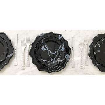 Elegant Tiger Chef 96 Pack Disposable Plate Set for Parties