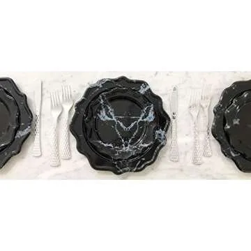 Elegant Tiger Chef 96 Pack Disposable Plate Set for Parties