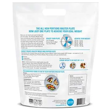 Portions Master All in One Plate | Diet Weight Loss Aid | Food Management & Servings Control (All in...
