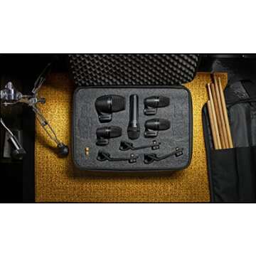 Shure PG ALTA 5-Piece Drum Microphone Kit for Performing and Recording Drummers - Includes Mics, Mounts and Cables with Options for Kick Drum, Snare and Tom (PGADRUMKIT5)