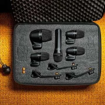 Shure PG ALTA 5-Piece Drum Microphone Kit for Performing and Recording Drummers - Includes Mics, Mounts and Cables with Options for Kick Drum, Snare and Tom (PGADRUMKIT5)