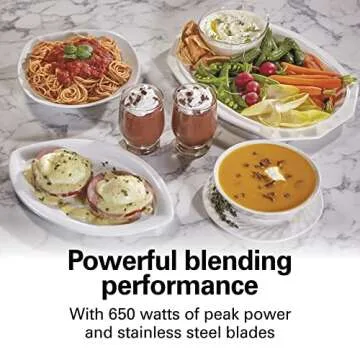Hamilton Beach MultiBlend Smoothie Blender with 4 Shatterproof BPA Free Jars and Lids; Large 32oz Jar, 8oz Grinder for Nuts & Spices, and 2 Portable Travel Cups, 650 Watts, Black and Stainless (52400)