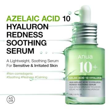 Anua Azelaic Acid 10 Hyaluron Redness Soothing Serum, Facial Serum for Sensitive skin, Hyaluronic Ac...