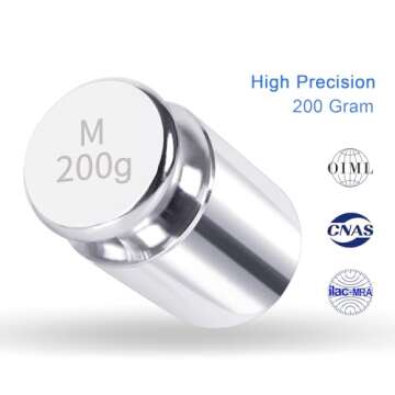 QP Calibration Weights, 200 Gram OIML Class M1 High Precision Scale Weights, Stainless Steel Gram We...
