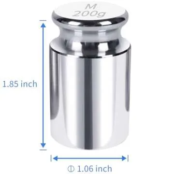 QP Calibration Weights, 200 Gram OIML Class M1 High Precision Scale Weights, Stainless Steel Gram Weights, Chrome Finish, Scale Calibration Weights for Digital Scale, Kitchen Scale, Pocket Scale