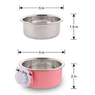 Removable Stainless Steel Pet Bowl for Crate Feeding