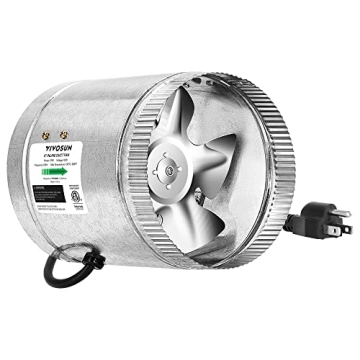 VIVOSUN 6 Inch Inline Duct Fan 240 CFM, HVAC Exhaust Ventilation Fan with Low Noise for Basements, B...