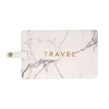 Eccolo World Traveler Epic Jumbo Luggage Tag (Marble - Travel) 4x6 inches