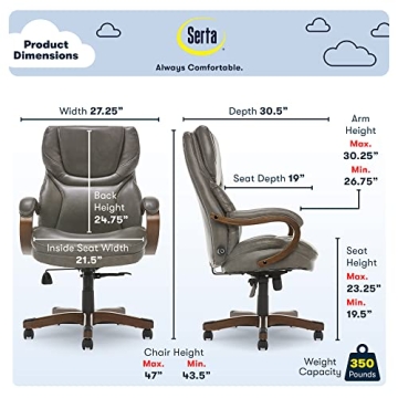 Serta® Conway Ergonomic Executive Office Chair with Adjustable Support